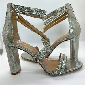 Antonio melani elegant strapped rhinestone detail heeled sandals high heels
